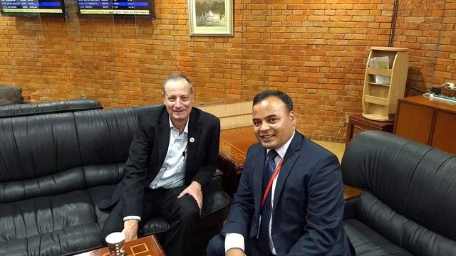 Deputy Chief of Protocol Mr. Tej Bahadur Chhetri seeing off Ambassador Yaron Mayer at the Tribhuvan International Airport